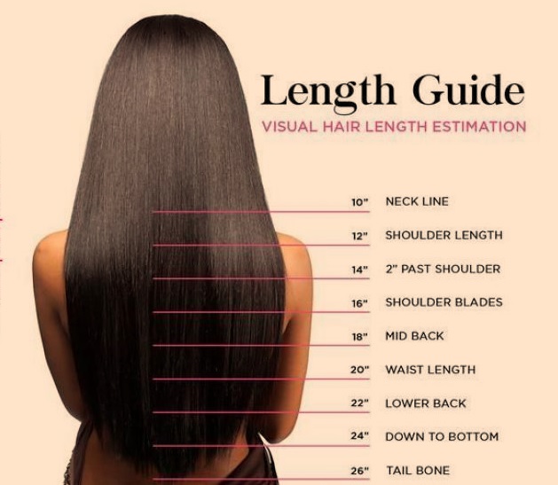 Hair length Chart - How to Measure Your Hair Size - Okaylifes